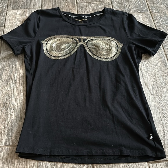 Karl Lagerfeld Paris Sequin Sunglasses Tee - Picture 8 of 8
